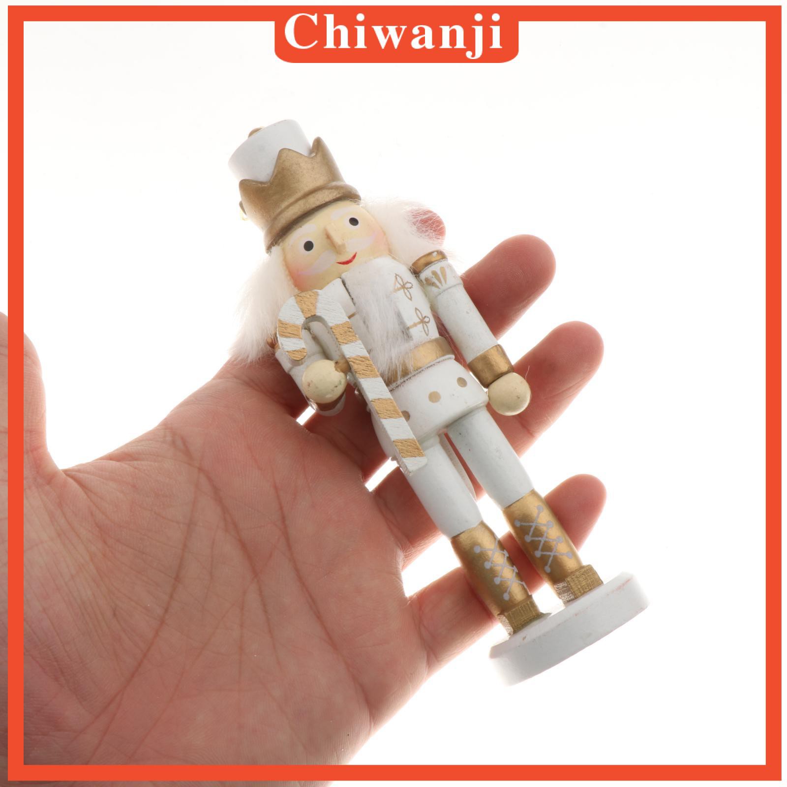 [CHIWANJI] 5/set Christmas Nutcracker Soldier Home Decor Wooden Puppet Doll Hanging Pendant