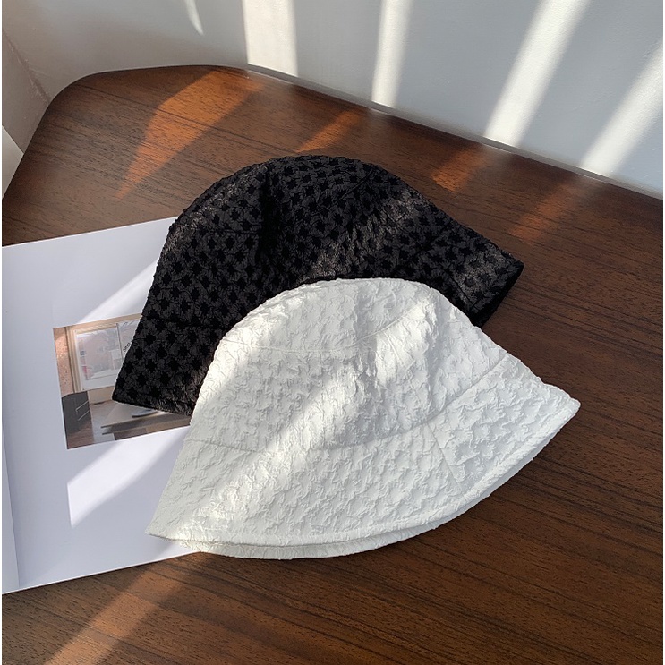 Nón Bucket Vành Cụp Ulzzang Vintage, Mũ Tai Bèo Vải Seersucker Tạo Hình Nhăn Chống Nắng Hàn Quốc - Iclassy_shoes