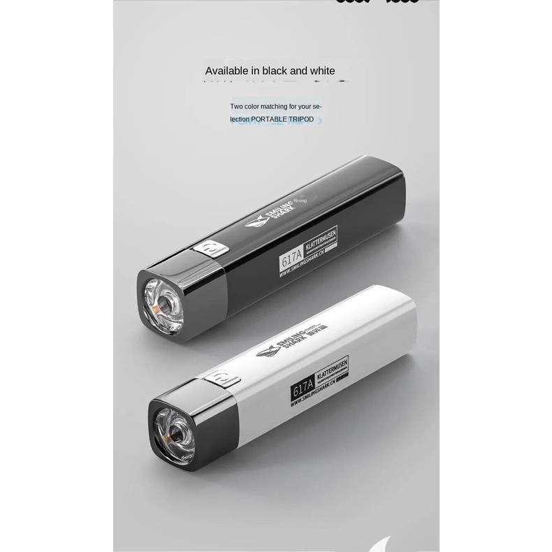 Đèn Pin Mini Siêu Sáng Sạc Cổng USB Hình Cá Mập Đa Năng Tiện Dụng