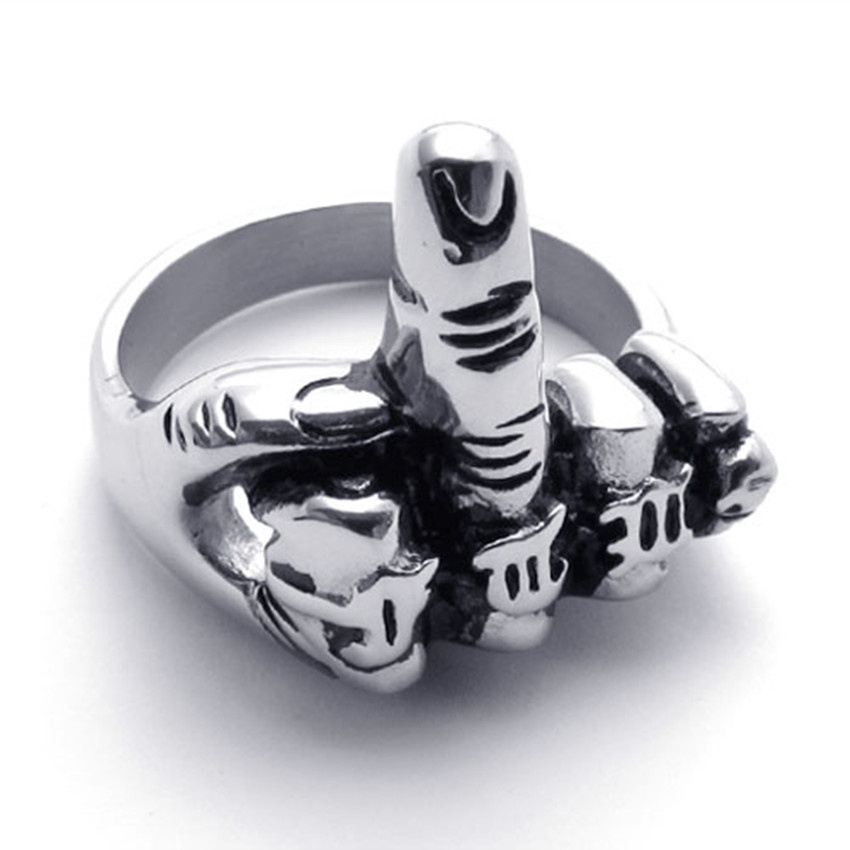 Nhẫn thép không gỉ phong cách gothic sành điệu cá tính