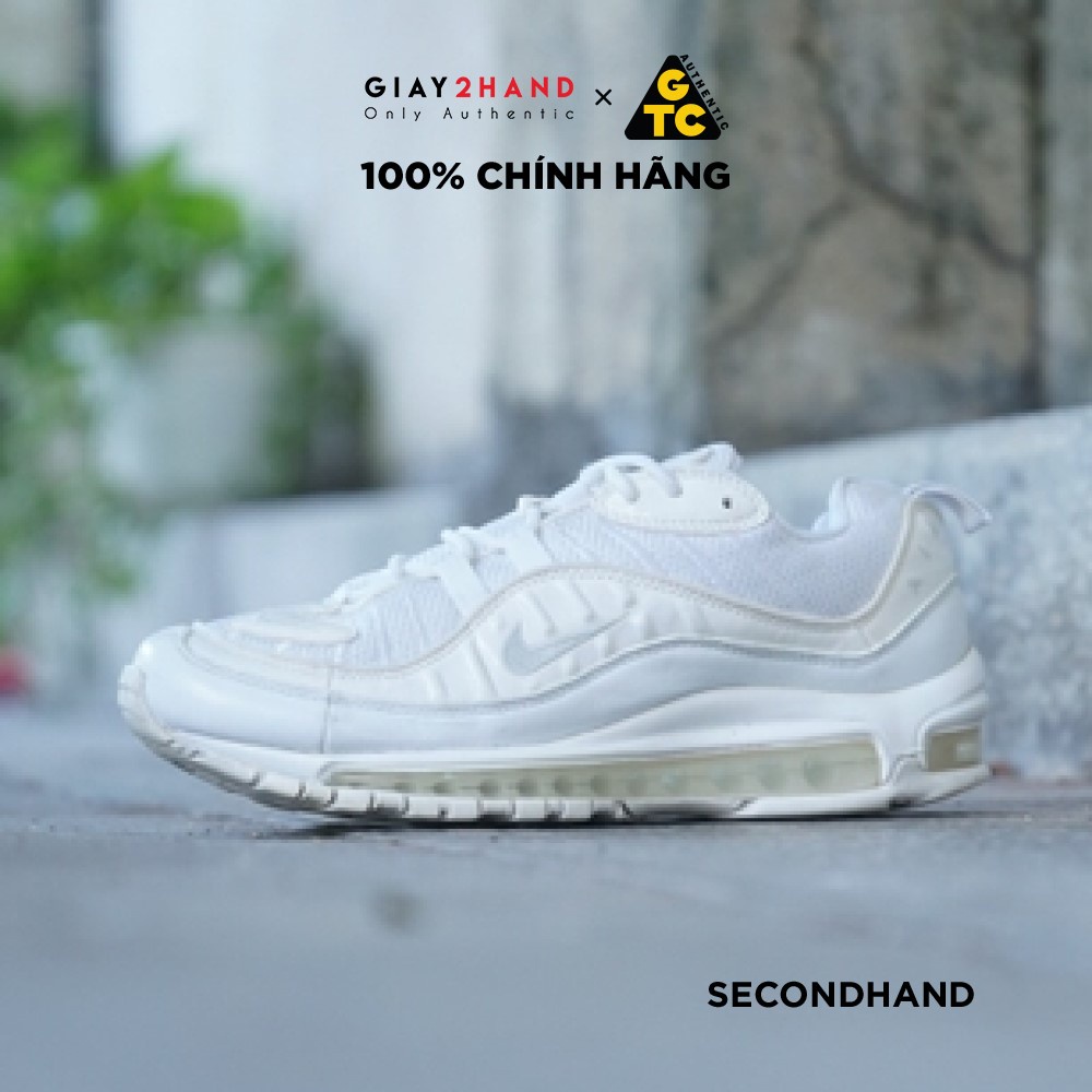 NIKE AIRMAX 98 WHITE PLATINUM 640744-106 GIÀY CŨ CHÍNH HÃNG