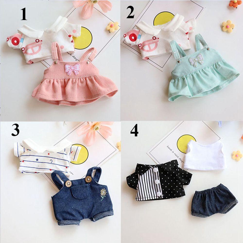 1 Bộ Áo Thun Và Quần Yếm Màu Cầu Vồng Dành Cho Búp Bê 20cm