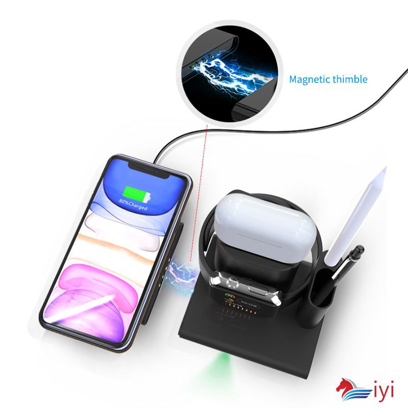 Đế Sạc Không Dây 4 Trong 1 15w Cho Apple Watch, Airpods, Iphone Và Apple Pencil