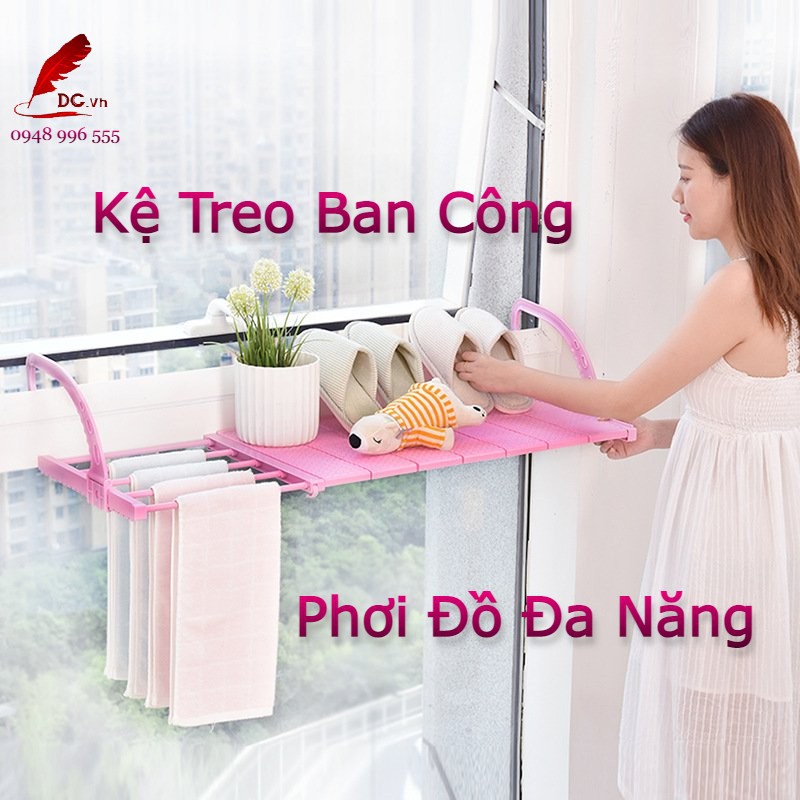 Giá Phơi Quần Áo Đa Năng Giàn Kệ Để Đồ Thông Minh Xếp Gấp Gọn Treo Ban Công