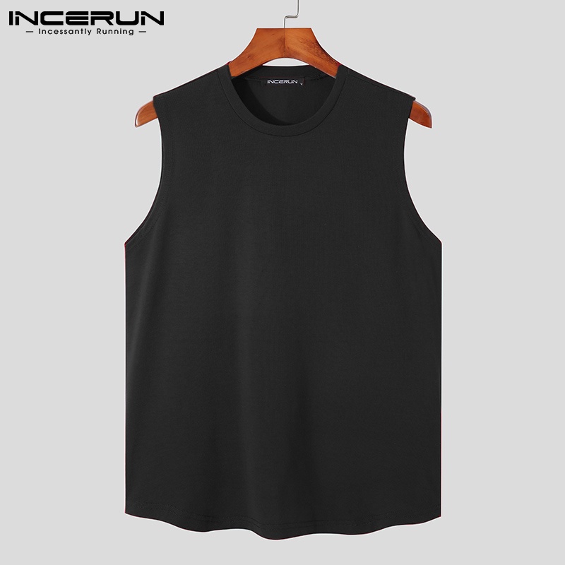 Áo ba lỗ thể thao INCERUN cổ tròn thoải mái thời trang mùa hè cho nam