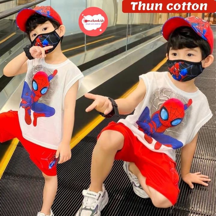 Quần áo siêu nhân trẻ em từ 10-42kg. Chất cotton 4 chiều - Tomchuakids.