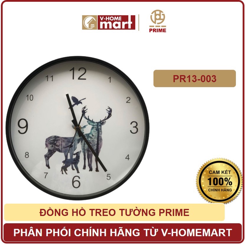 Đồng hồ treo tường Prime mã PR13-003 đồng hồ kim, phong cách đơn giản trang trí tường - Phân phối chính hãng bởi Vhome