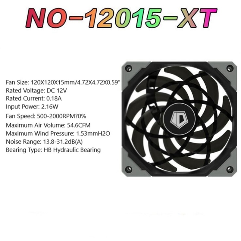 ID-COOLING NO-12015-XT 120mm PWM Chassis Cooling Fan Ultra Slim Silent Computer Case Cooler Fan Computer CPU Water Cooler Fan