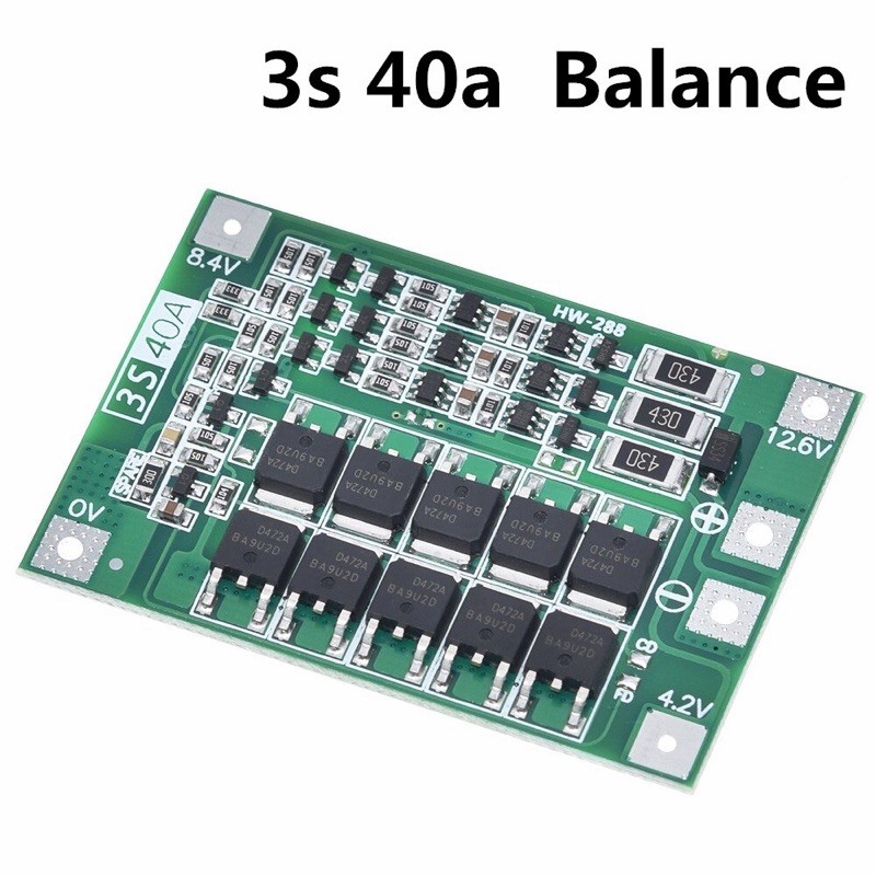 Mạch bảo vệ 3S40A - 12,6V có cân bằng