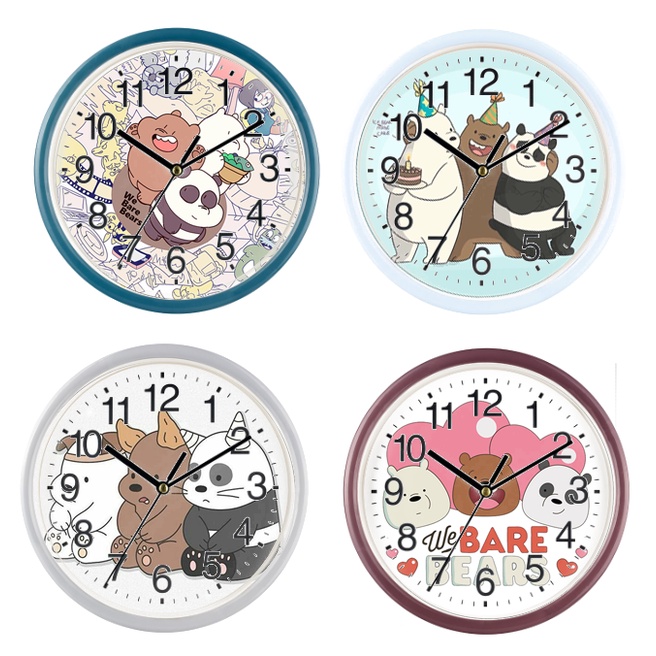 Đồng hồ treo tường ba anh em gấu  DHTI1 cute dễ thương 13 đến15cm