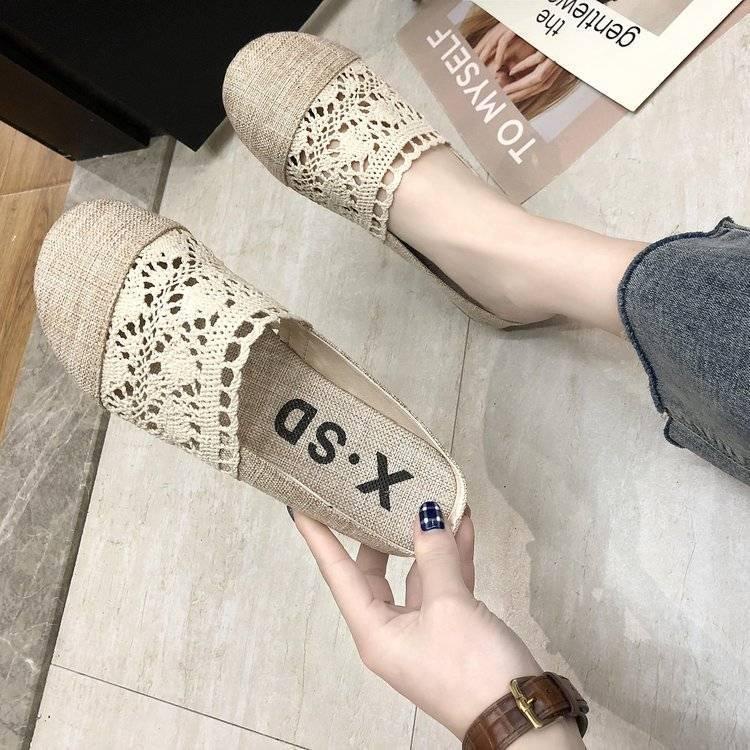 Dép Sandal Hở Ngón Chất Liệu Lanh Thoáng Khí Phong Cách Retro Tth009 Cho Nữ