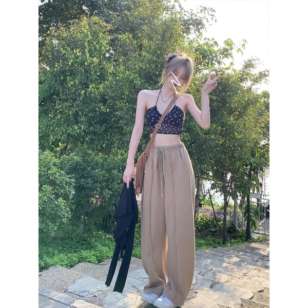 Quần dài NZN lưng cao ống rộng thời trang mùa thu cho nữ