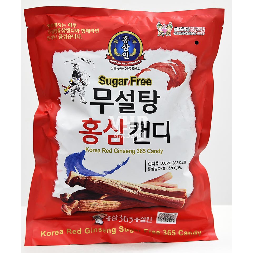 Kẹo Hồng Sâm Không Đường 365 500g - Korea Red Ginseng Candy 500g