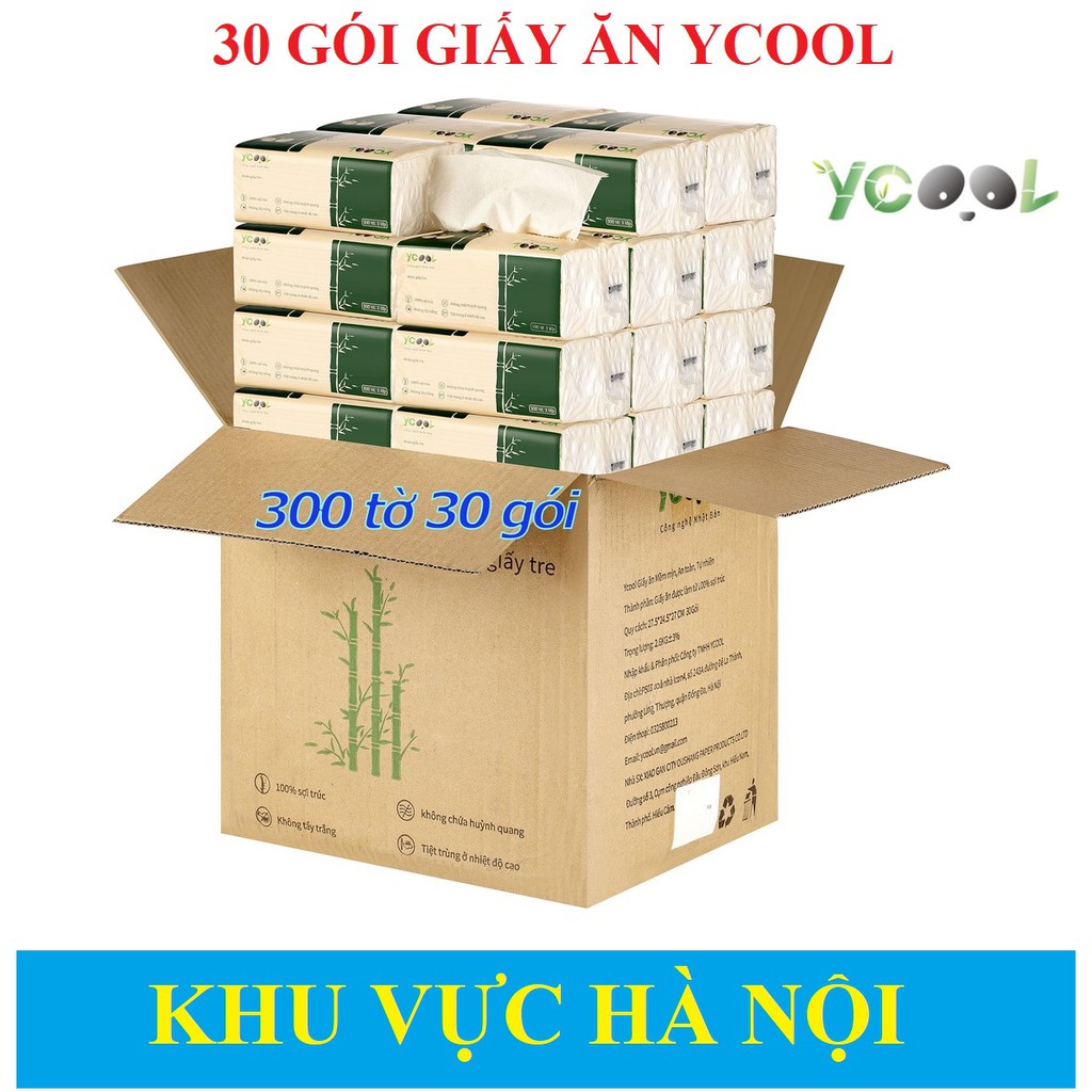 30 GÓI GIẤY ĂN GẤU TRÚC YCOOL SIÊU MỀM MẠI SIÊU DAI