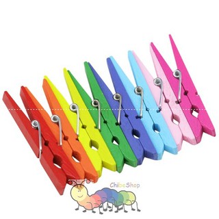 Combo 10 kẹp gỗ màu to dài 7cm - Rèn luyện đôi tay, vận động tinh