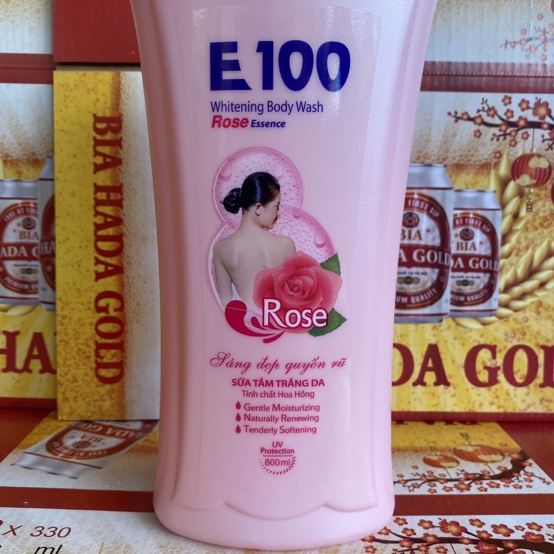 Sữa Tắm E100 Hương Hoa Hồng 800ml và 1,2L