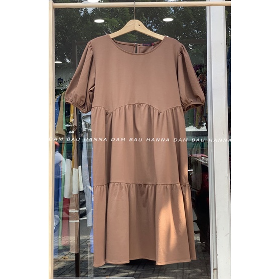 [HANNA] Đầm Bầu Mặc Ở Nhà Thun Cotton Cao Cấp Thoáng Mát Free Size 45-80KG Dáng Baby Doll Dễ Thương Cho Mẹ Trẻ