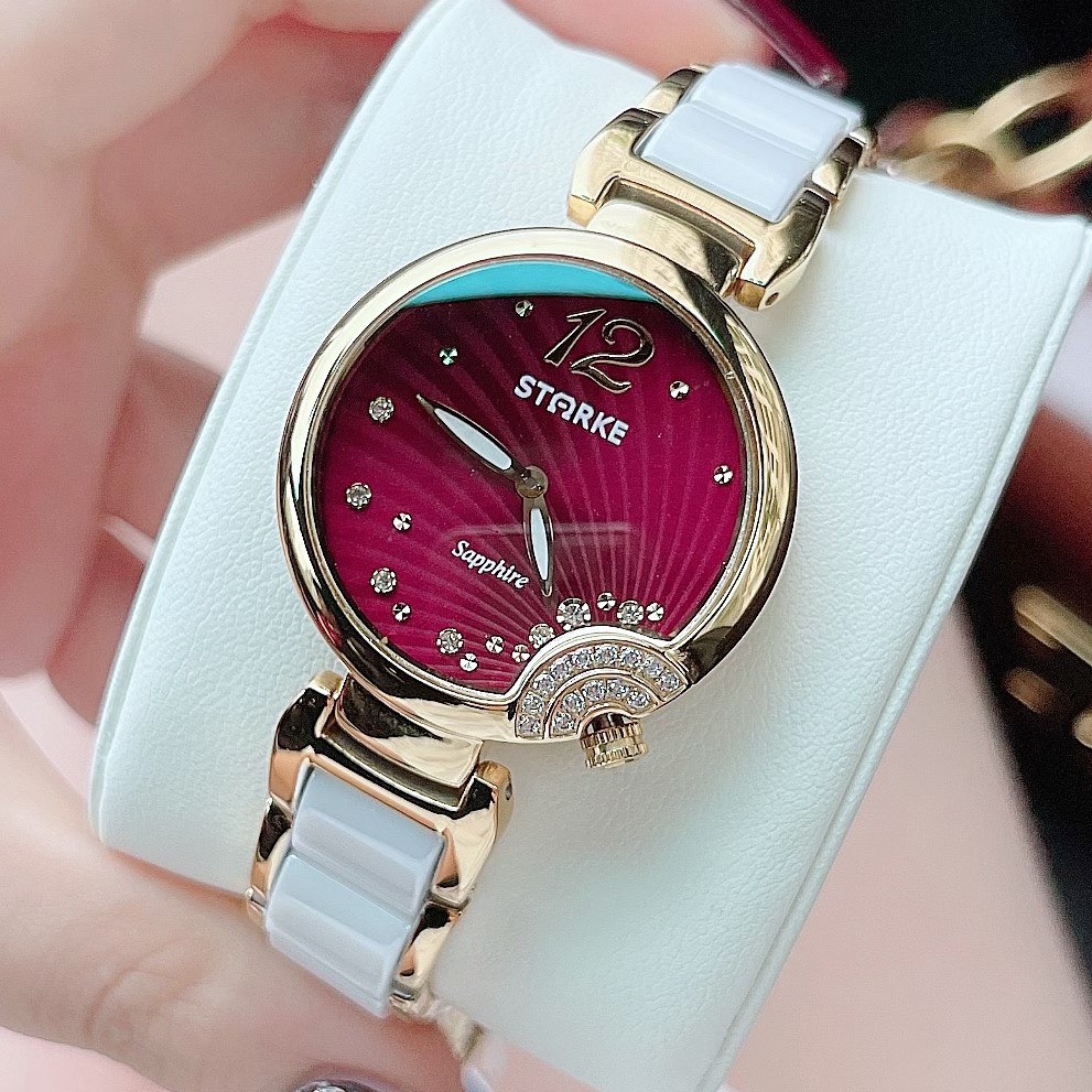 Đồng Hồ Nữ Starke SK053AL White Red Gold Chính Hãng 32mm
