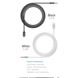 Cáp chuyển đổi type c sang jack 3.5 baseus cable yiven type-c male to 3.5 male audio cable m01