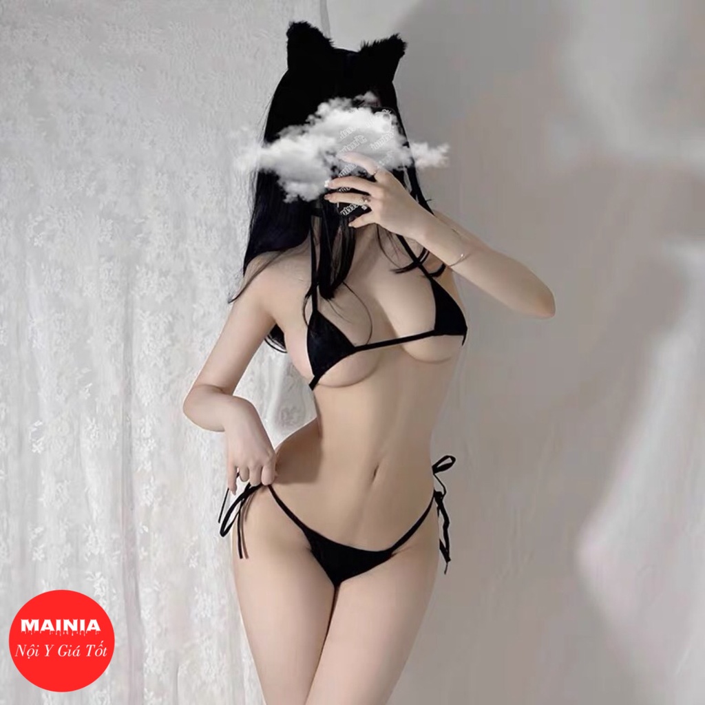 Set Bộ Đồ Lót Gợi Cảm Màu Đen Buộc Cột Dây Freesize Sexy Quyến Rũ Mainia Shop | BigBuy360 - bigbuy360.vn