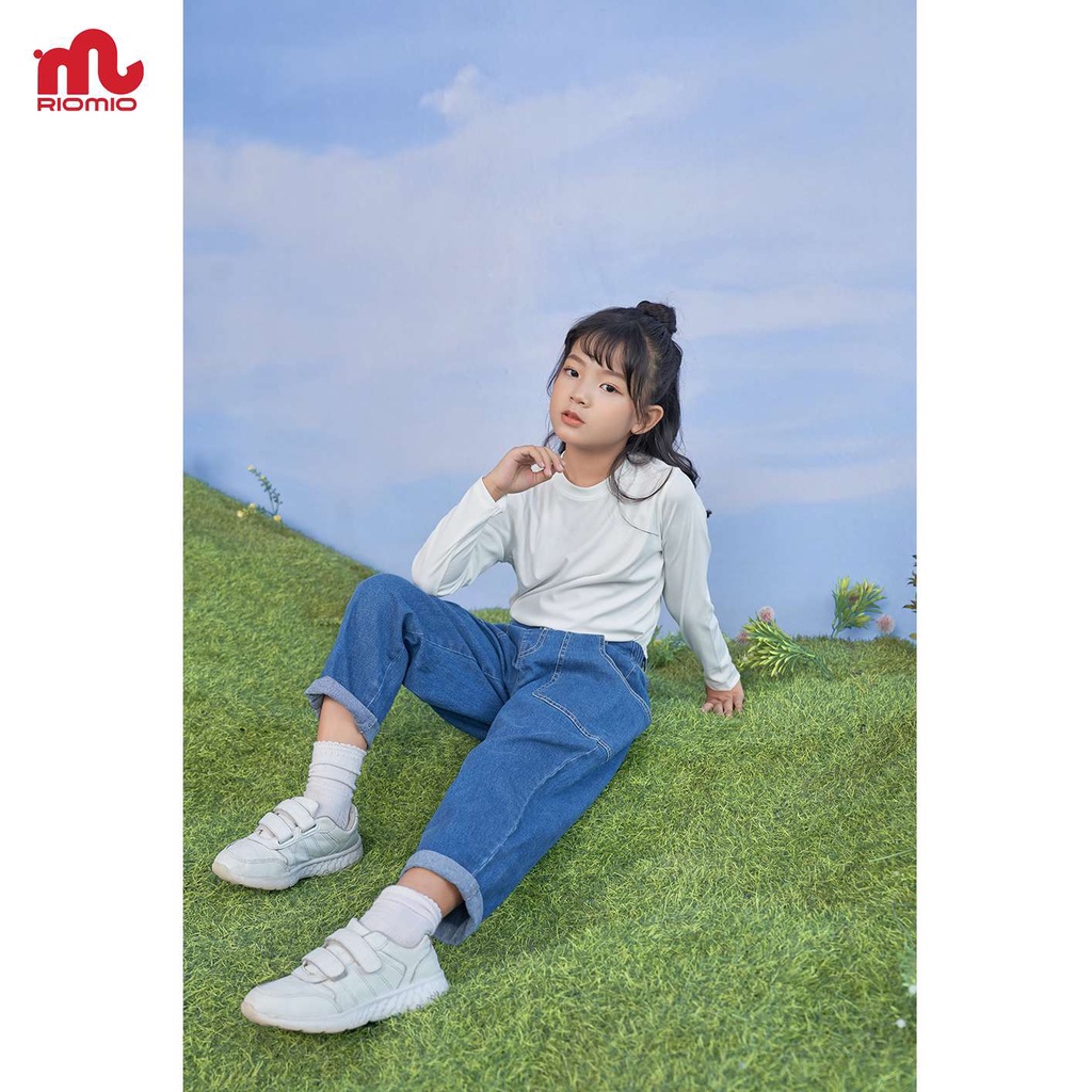 Quần jean cho bé gái ống rộng đi học đi chơi RIOMIO size 15-55 kg 100% cotton jean USA - RO276