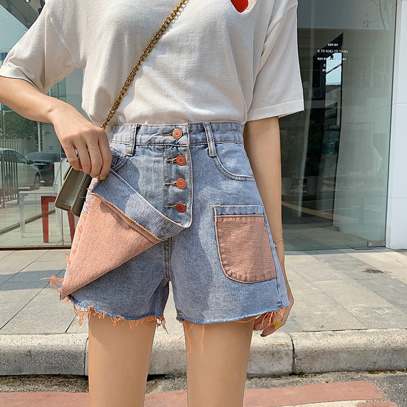 [Size L,XL] Quần short nữ giả váy, shorts jean lưng cao Ulzzang QVJ42