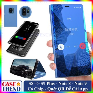 Bao da clear view cover cho samsung s8, s8 plus, s9, s9 plus, note 8, note 9