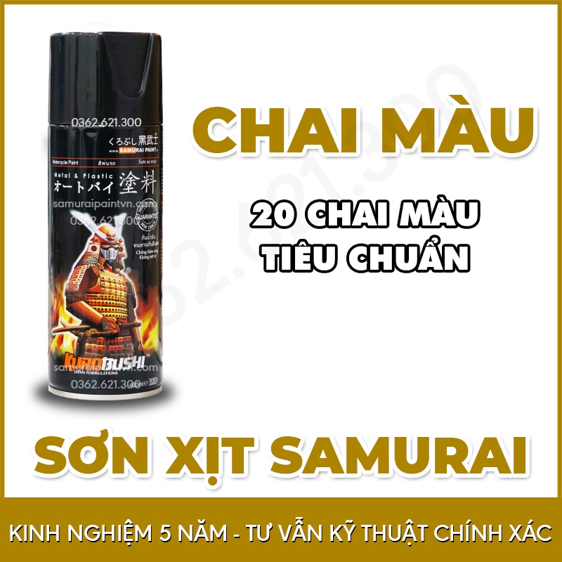 Giá sơn samurai - 20 mã màu tiêu chuẩn sơn xịt samurai - ảnh sản phẩm 1