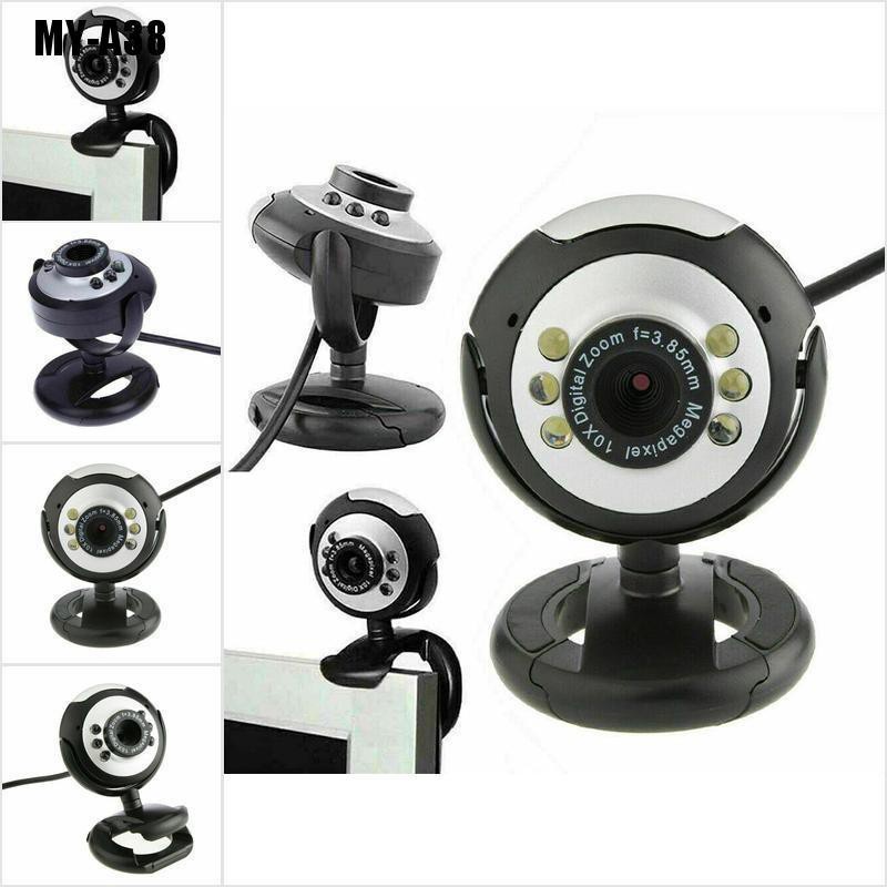 Webcam Máy Tính 6 Đèn Led Usb 2.0 Xp Vista Windows 7 10 Skype Yahoo Mic My-A38