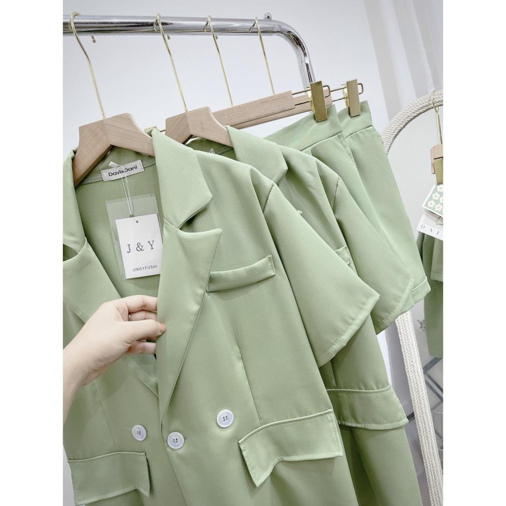 [ 𝐅𝐑𝐄𝐄 𝐒𝐇𝐈𝐏 ] SET VEST XANH CỐM THIẾT KẾ CAO CẤP ĐỒ BỘ NỮ