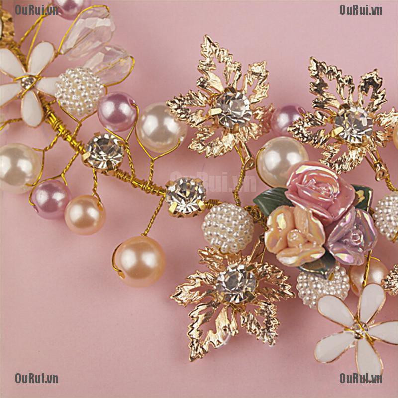 Kẹp Tóc Hình Hoa Đính Đá Xinh Xắn Cho Cô Dâu
