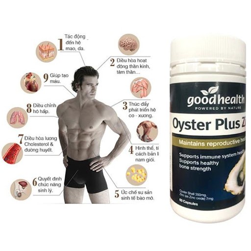 Good Health Oyster Plus Zinc tăng cường sinh lực phái mạnh - Lọ 60 viên