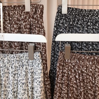 Váy maxi hoa lụa xếp ly lưng thun - V638