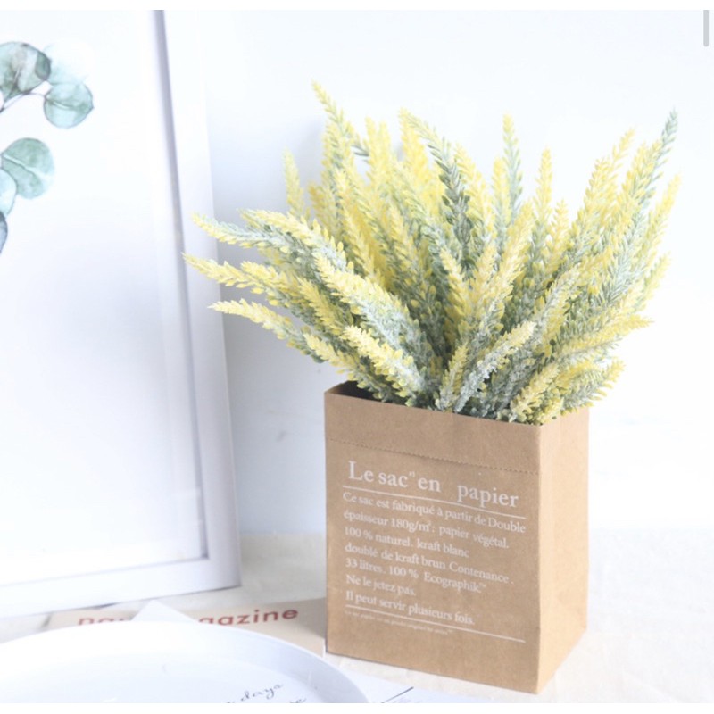 Hoa giả - Cụm hoa lavender nhân tạo cao cấp , hoa decor trang trí hoa cô dâu