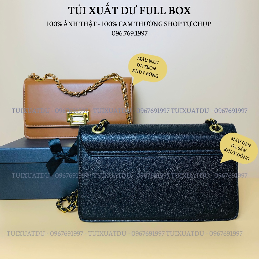 Túi cnk xuất dư đeo vai đeo chéo kẹp nách nữ nắp gập phom hình chữ nhật thời thượng chất da pu trơn