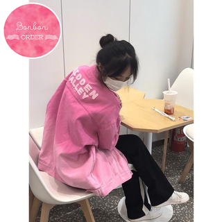 Áo khoác jean denim ulzzang hồng cá tính -