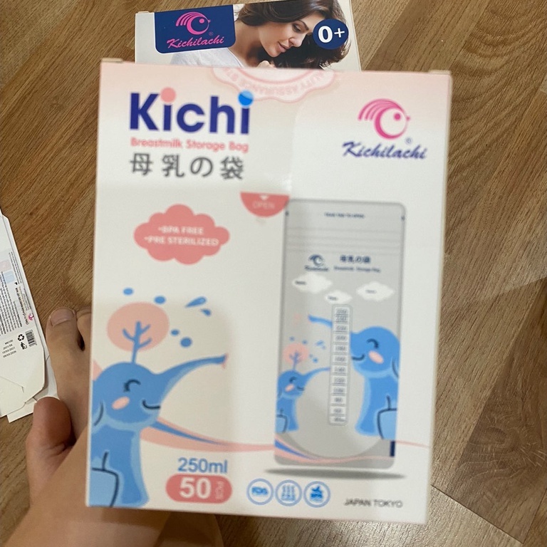 Combo 200 túi trữ sữa Kichilachi 250ml không chứa BPA an toàn cho bé