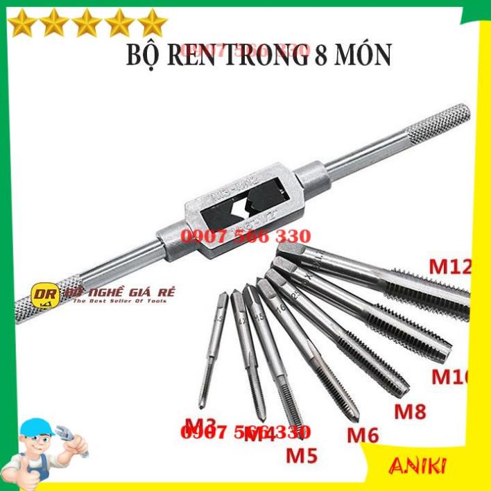 Bộ taro tạo ren đai ốc_ Bộ ta rô ren răng trong và ngoài 8 đến 20 chi tiết QE0721
