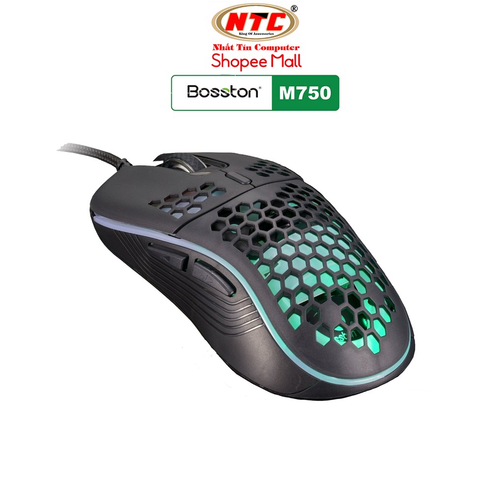 Chuột Gaming 6D Bosston M750 DPI 3200 - Led RGB cực đẹp (Đen) - Hãng phân phối chính thức
