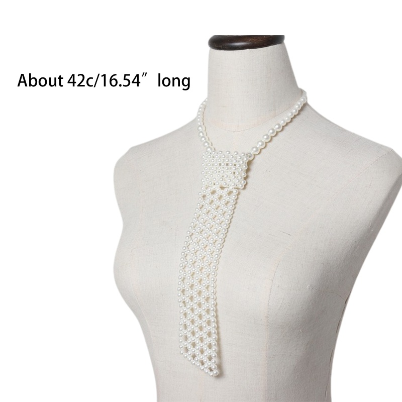 Vòng Cổ Kết Hạt Ngọc Trai Giả Thủ Công Phong Cách Vintage Dành Cho Nữ