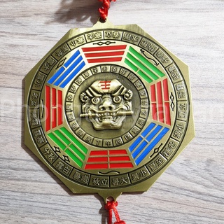 Gương Bát quái Hổ phù 15cm(tặng bột ngũ vị,móc treo)