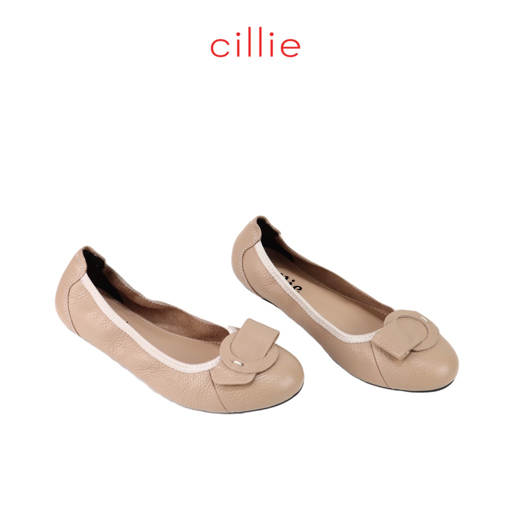 Giày búp bê nữ đế bệt mũi tròn da bò cao cấp êm chân mang đi làm đi chơi thoải mái cả ngày Cillie