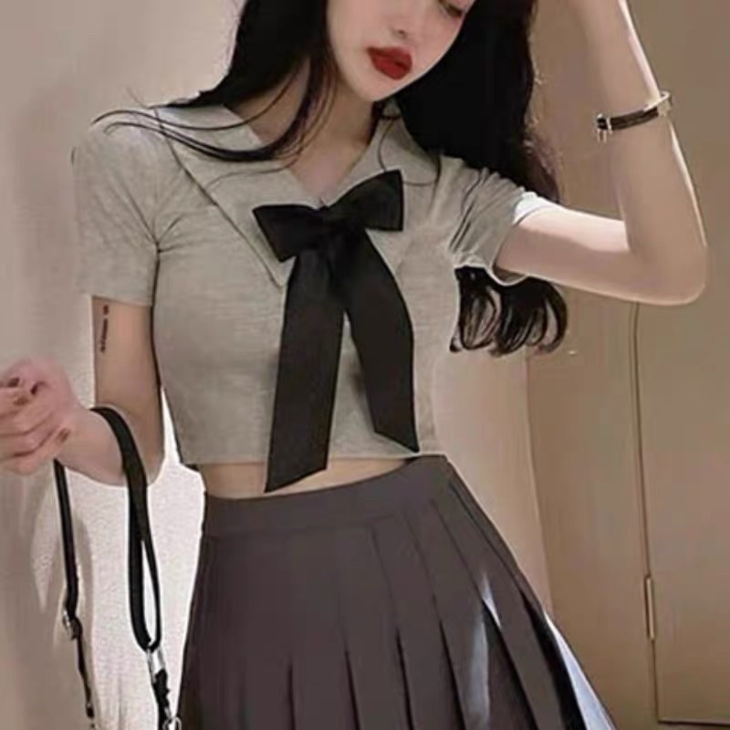 áo len dệt kim mix nơ ruy băng (58048#)