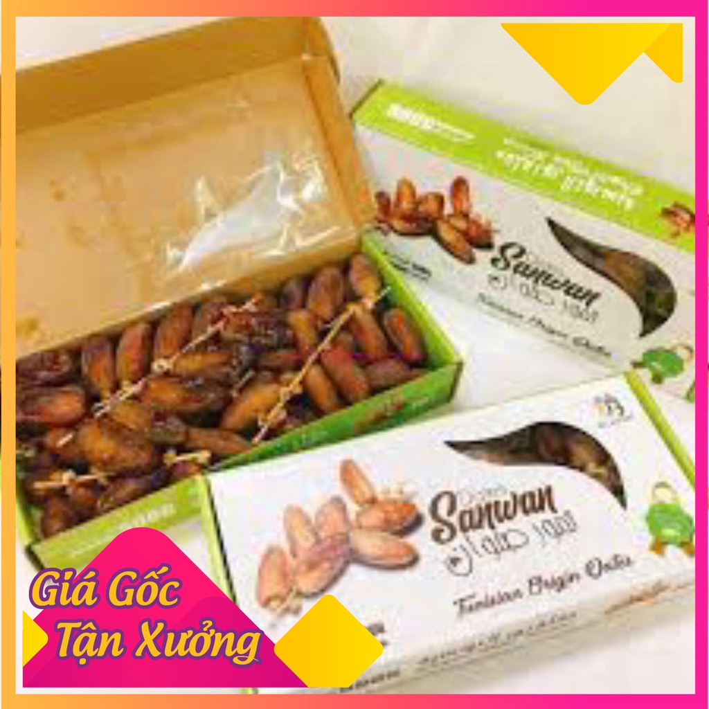 Hàng Air Cao Cấp - Chà Là Nguyên Cành Sấy Dẻo Dates Sanwan Tunisia 500gr Giảm Căng Thẳng, Đẹp Da Hàng Mới Chất Lượng