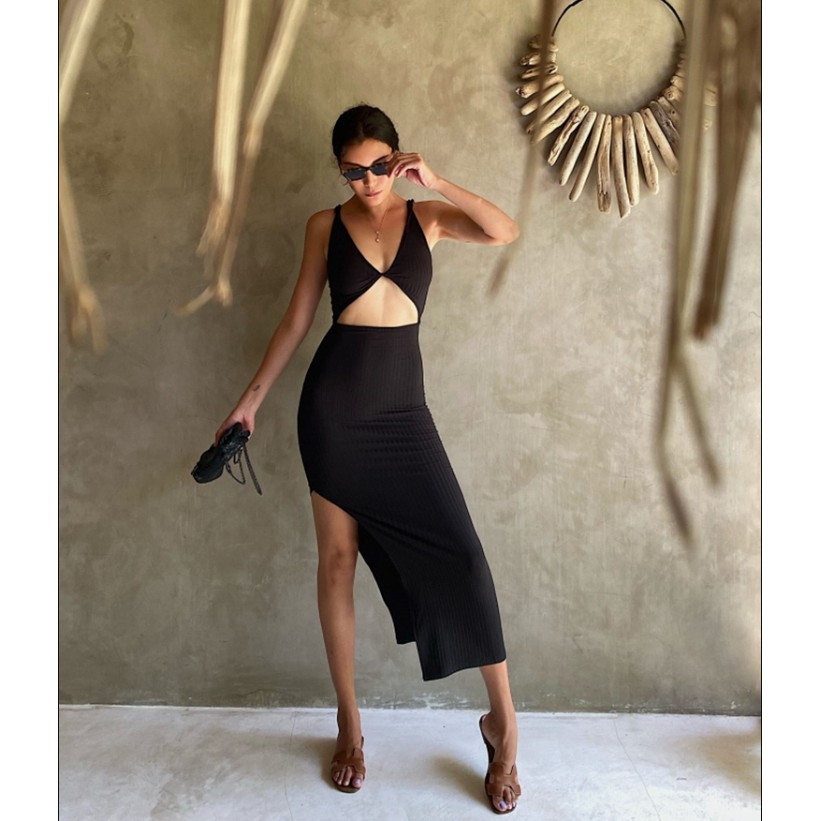 Đầm Hai Dây Ôm Dáng Co Giãn Phong Cách Âu Mỹ Thời Trang Đường Phố Gợi Cảm Cho Nữ