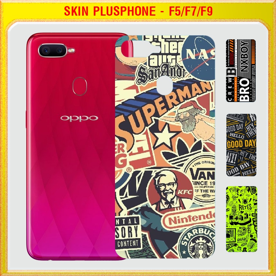 Dán Skin mặt sau cho Oppo F5, F5 Youth, F7, F7 Youth, F9 nhiều mẫu hot