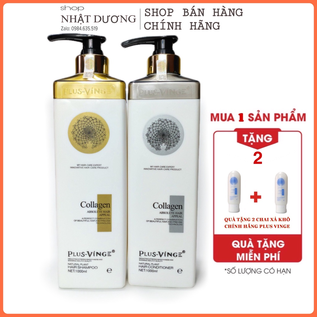 Dầu Gội Collagen Vinge, Bộ Gội Xả Vinge Collagen 1000ml Chính Hãng | Giảm Rụng Tóc, Kích Thích Mọc Tóc