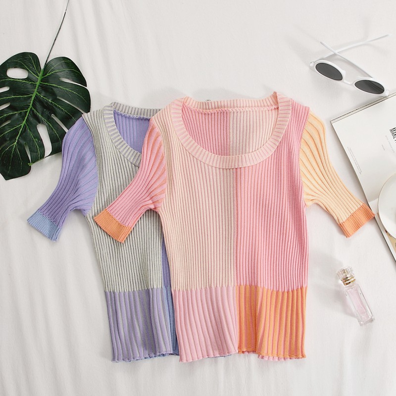 Áo Thun Tay Ngắn Màu Trơn Cho Nữ