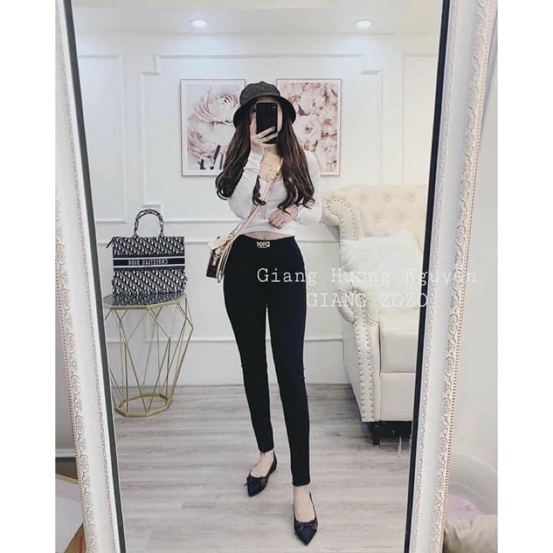 [GIÁ SỈ]Quần legging cạp chữ, chất Umi co giãn 4 chiều, form chuẩn tôn dáng
