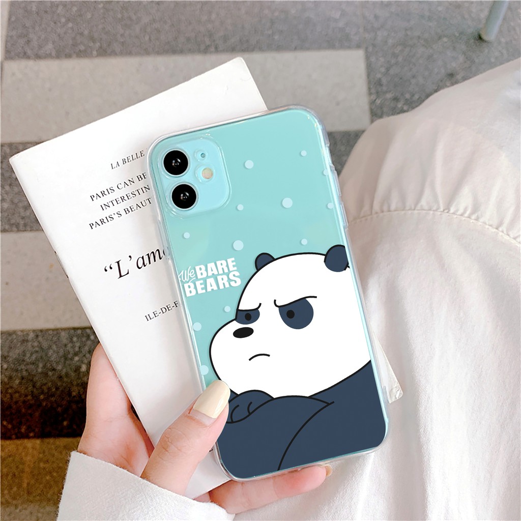 Ốp lưng iphone Bare Bear Cute viền trong chống ố 6/6plus/6s/6splus/7/7plus/8/8plus/x/xs/11/12/pro/max/plus/promax